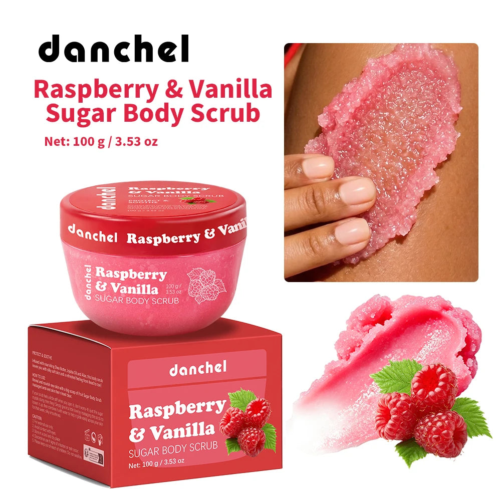 Raspberry Vanilla Sugar Body Scrub for Smooth Glowing Skin
