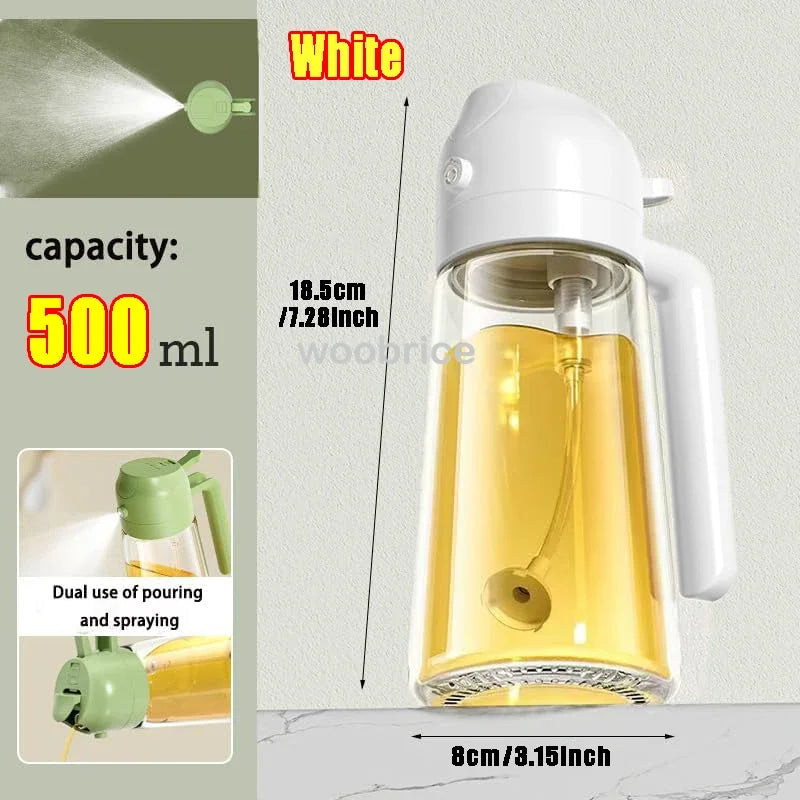2-in-1 Glass Oil Dispenser and Sprayer for Kitchen