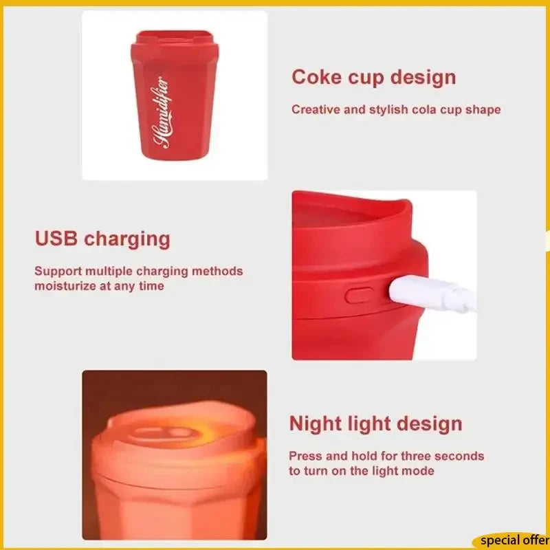 Portable Cup-Shaped USB Desktop Air Humidifier - 5