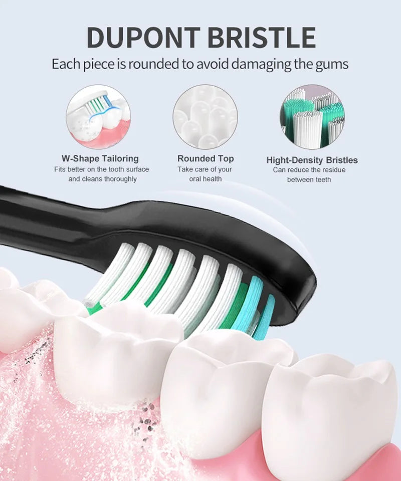 Rechargeable Sonic Electric Toothbrush with 8 Brush Heads