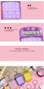Portable Mini Transparent Flip Calculator with Keychain