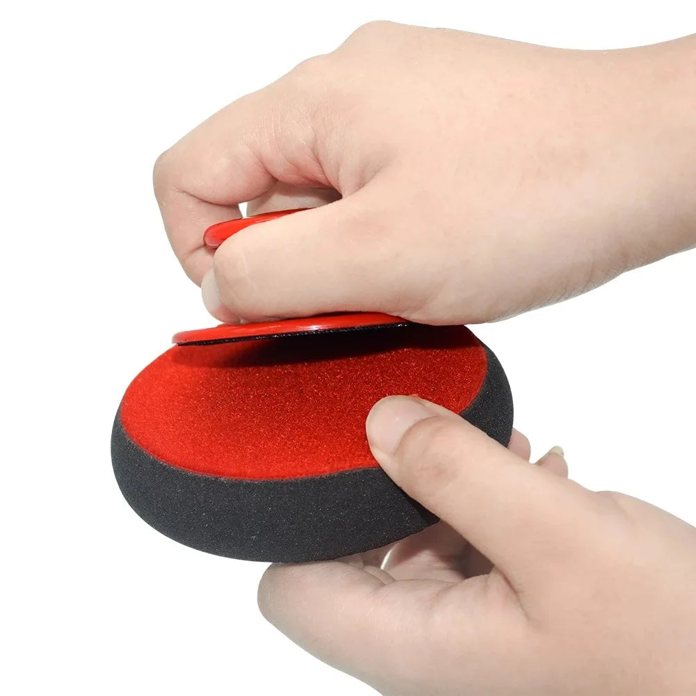 Round Car Waxing and Polishing Sponge Pad with Handle