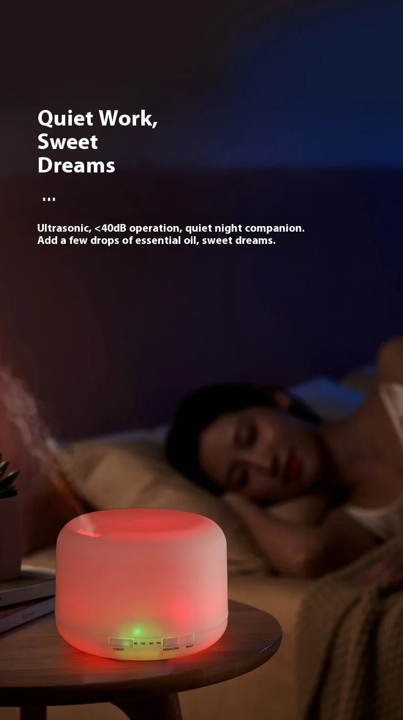 500ml Aromatherapy Essential Oil Diffuser with LED Night Light - 16