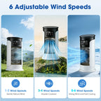 Portable Desktop Air Cooler and Humidifier with 6 Wind Speeds
