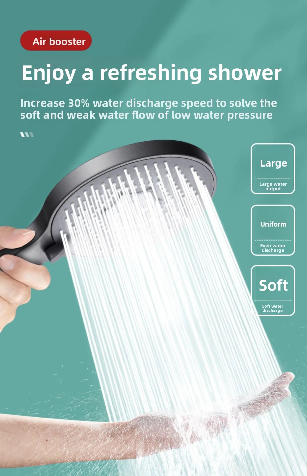 5-Mode Adjustable Handheld Water-Saving Shower Head