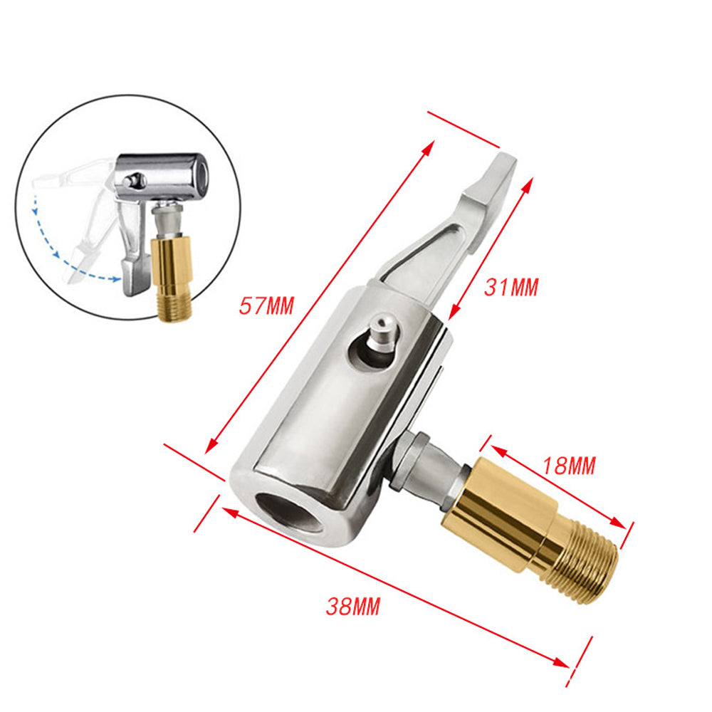 90-Degree Locking Tire Inflator Air Chuck for Cars and Bikes - 9