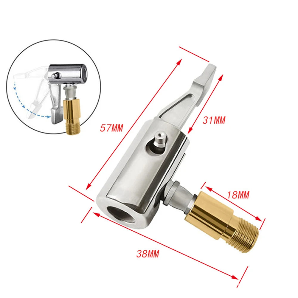 90-Degree Locking Tire Inflator Air Chuck for Cars and Bikes