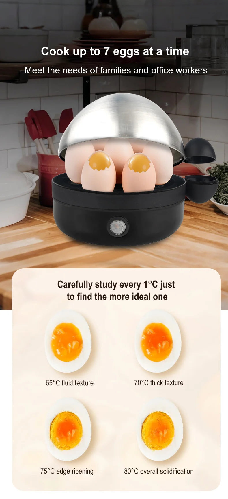 Electric Egg Boiler and Steamer for Perfectly Cooked Eggs - 9
