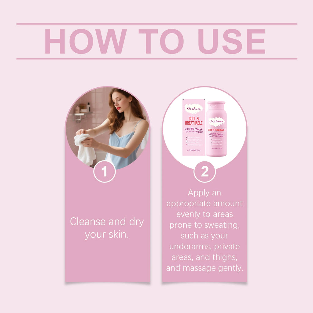 Cooling Sweat Absorbing Body Powder for Anti-Chafing Comfort