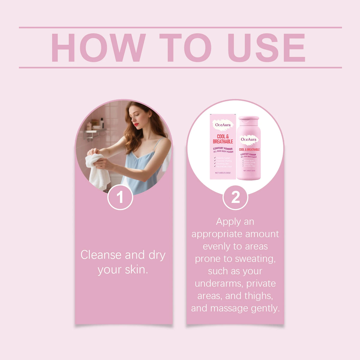 Cooling Sweat Absorbing Body Powder for Anti-Chafing Comfort