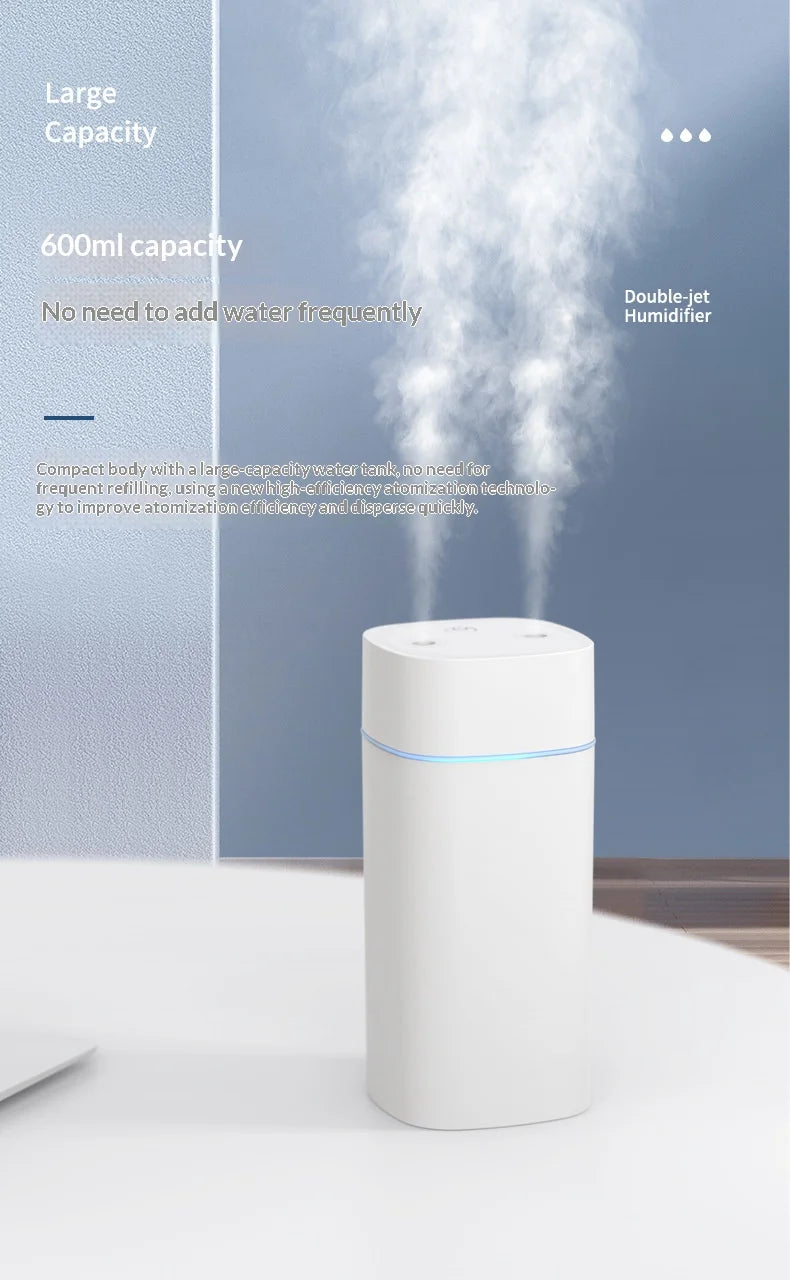Portable Dual Spray Aromatherapy Desktop Humidifier