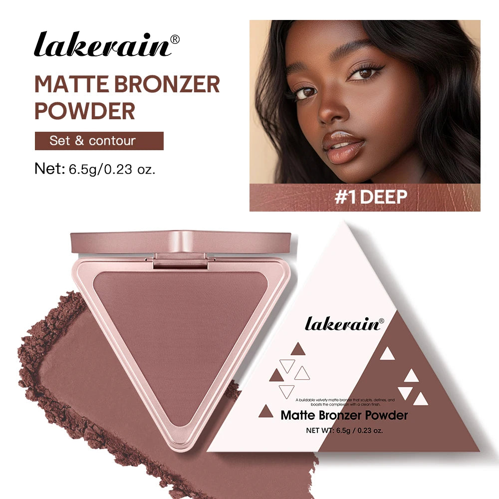 Matte Bronzer Powder for Long-Lasting Smooth Face Makeup