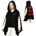 USB Heated Hooded Shawl Wearable Graphene Blanket