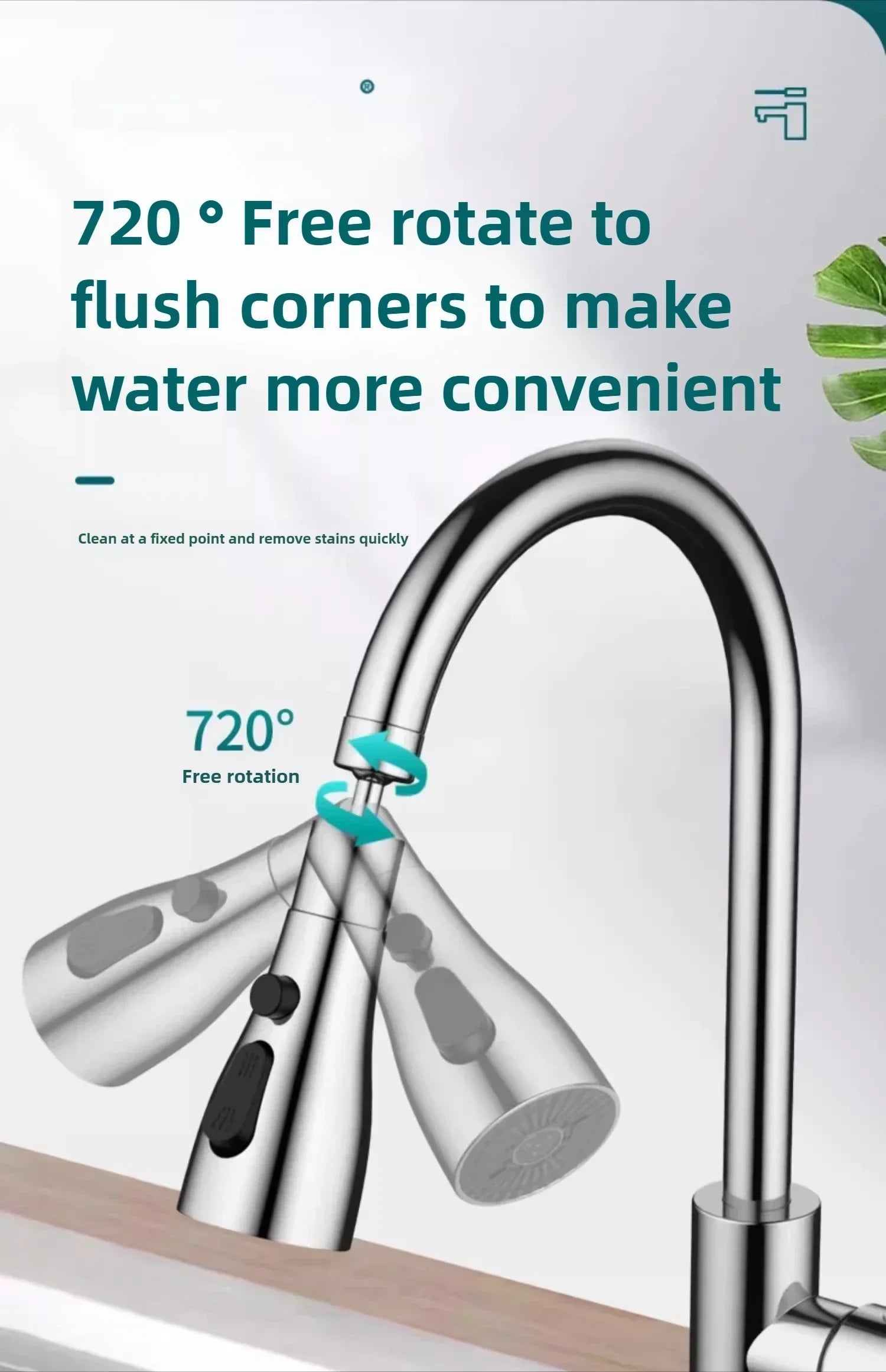 3-Mode Adjustable Kitchen Faucet Sprayer Head