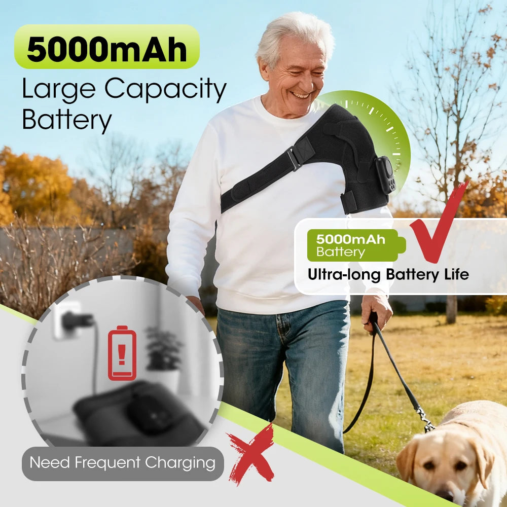Wireless Heated Shoulder Massager with Vibration and App Control