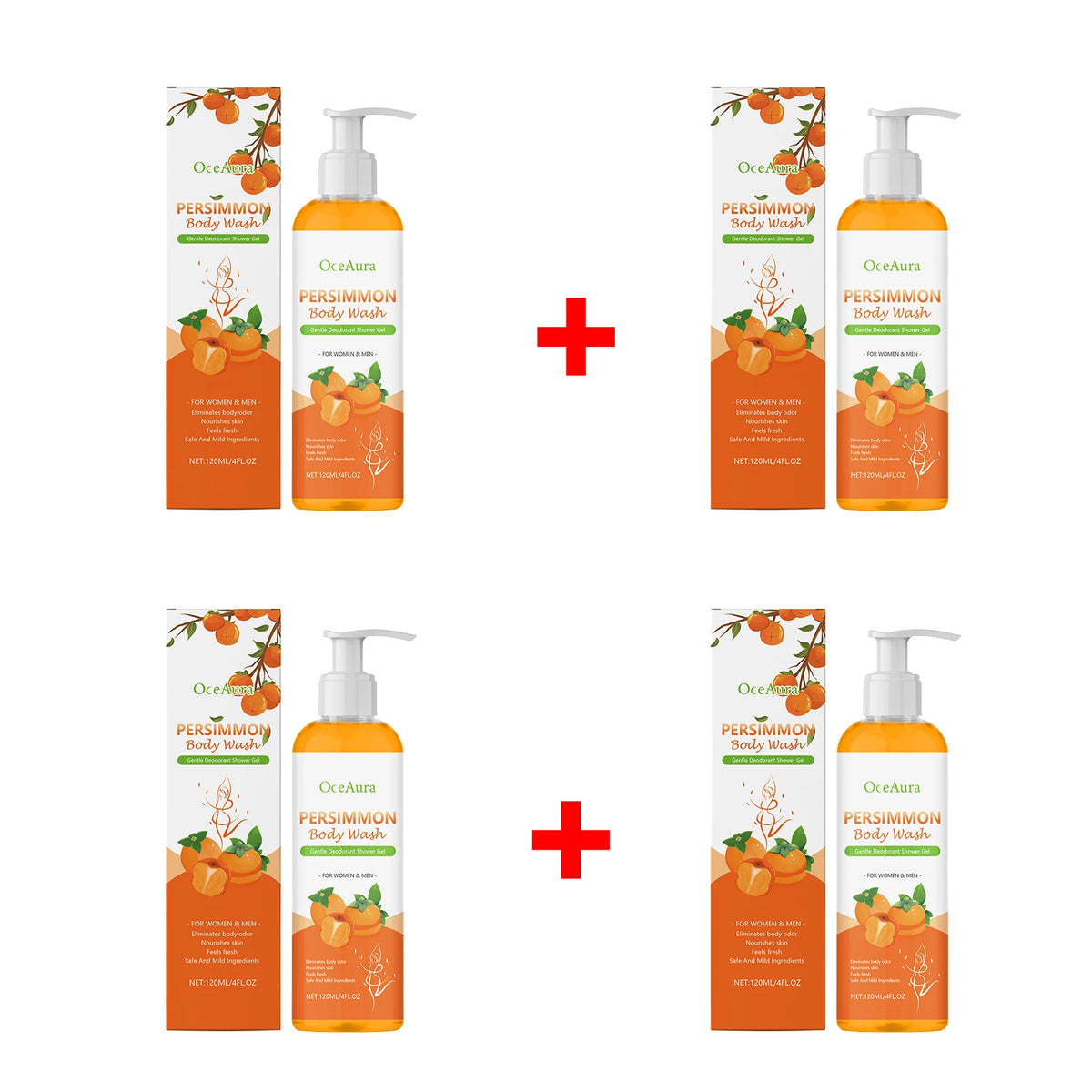 Persimmon Body Odor Eliminating and Moisturizing Shower Gel
