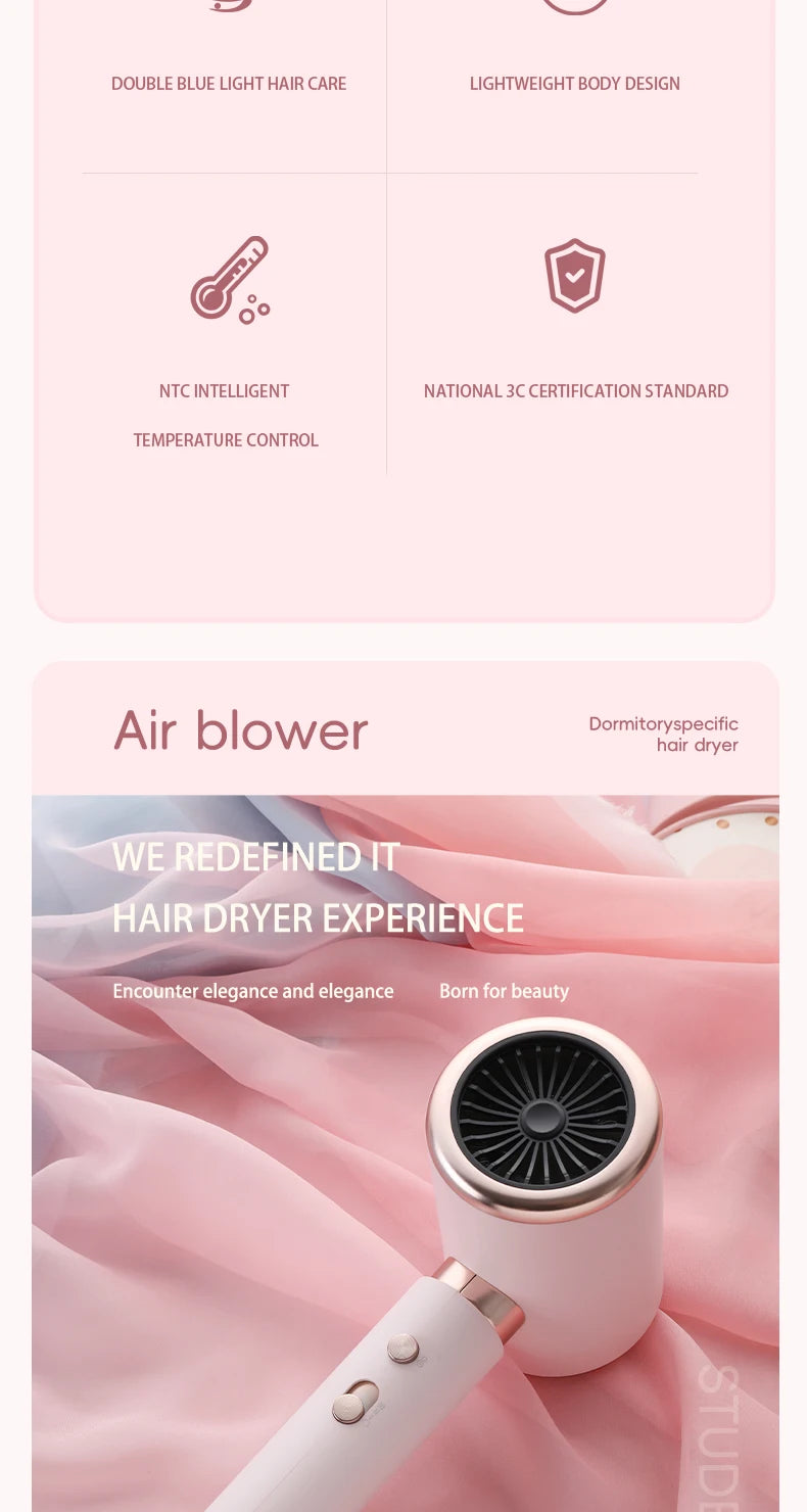 Professional 2000W Ionic Hair Dryer for Fast Styling