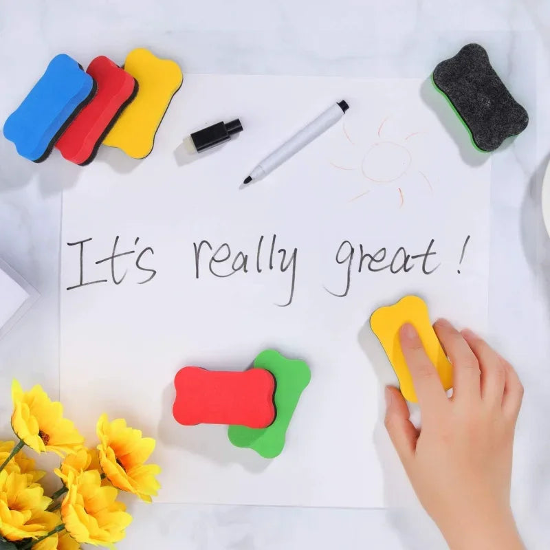 Magnetic Bone-Shaped Whiteboard Erasers for School and Office