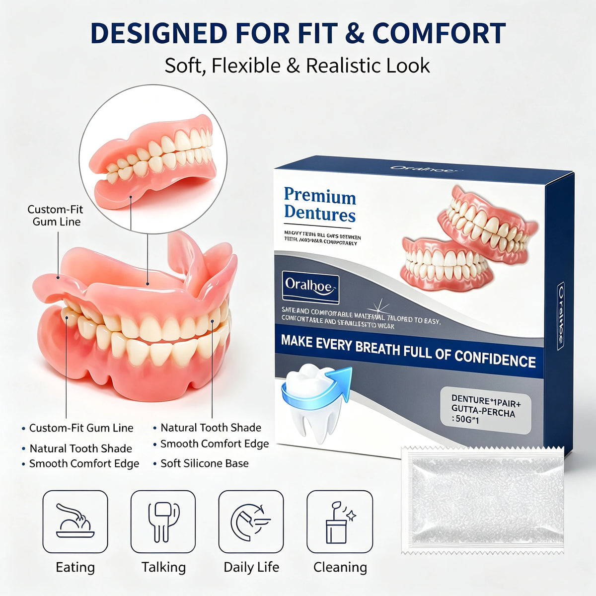Comfort Fit Snap-On Dentures for Natural Smile