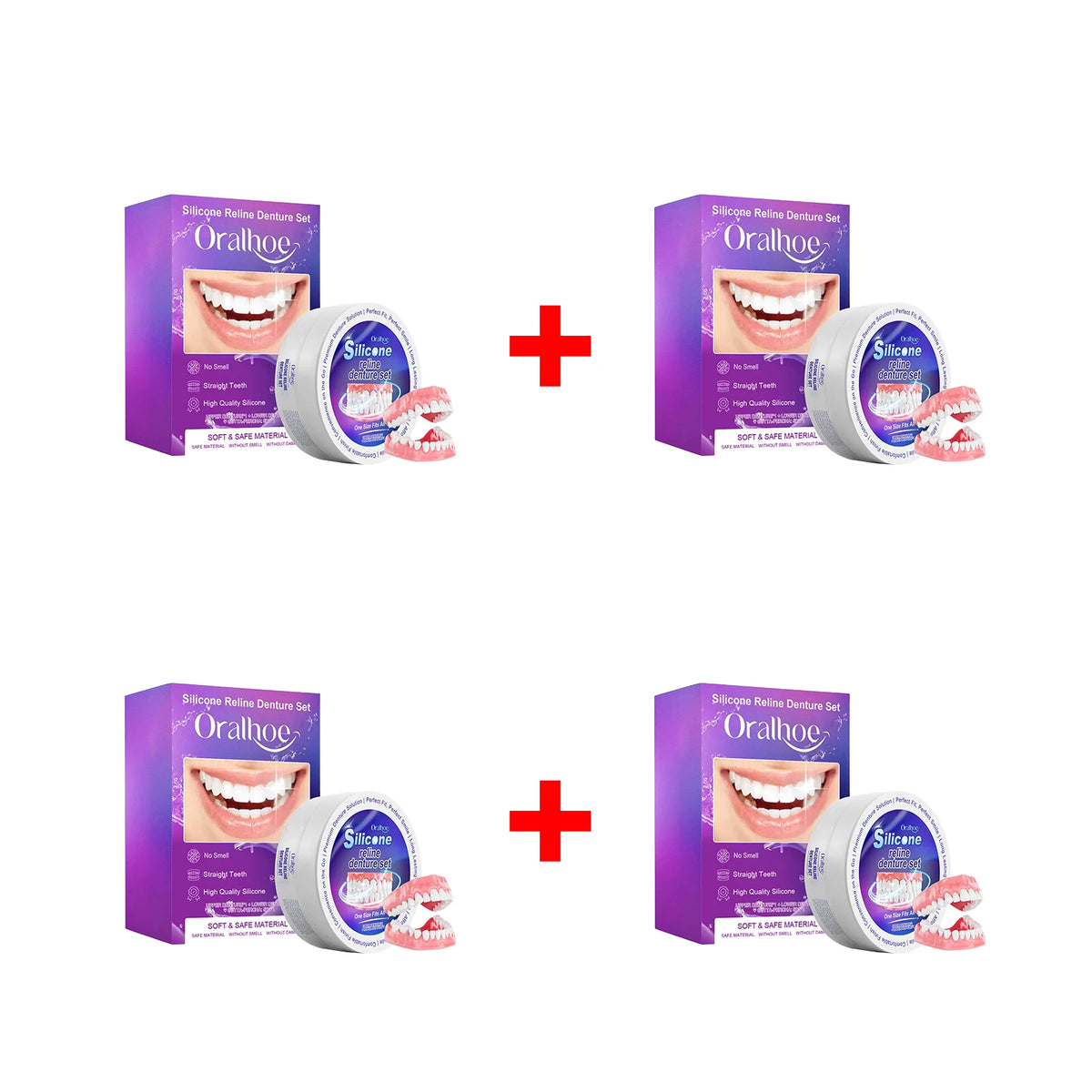 Silicone Reline Denture Set for Natural Smile and Comfortable Fit