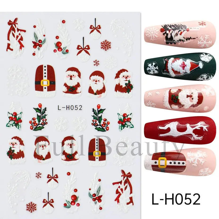 3D Christmas Cartoon Self-Adhesive Nail Art Decal Stickers