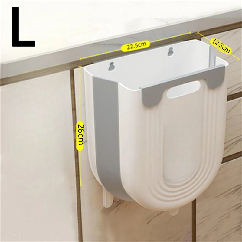 Wall Mounted Folding Trash Can for Kitchen and Bathroom
