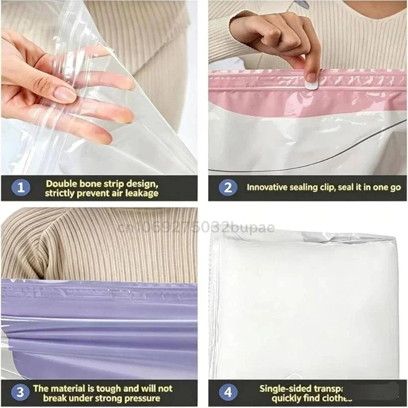Pump-Free Vacuum Compression Storage Bags for Bedding and Clothes - 7