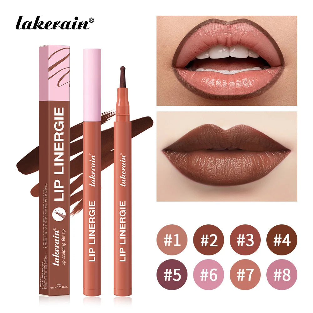 Waterproof Ballpoint Felt Tip Lip Liner Stain - 1