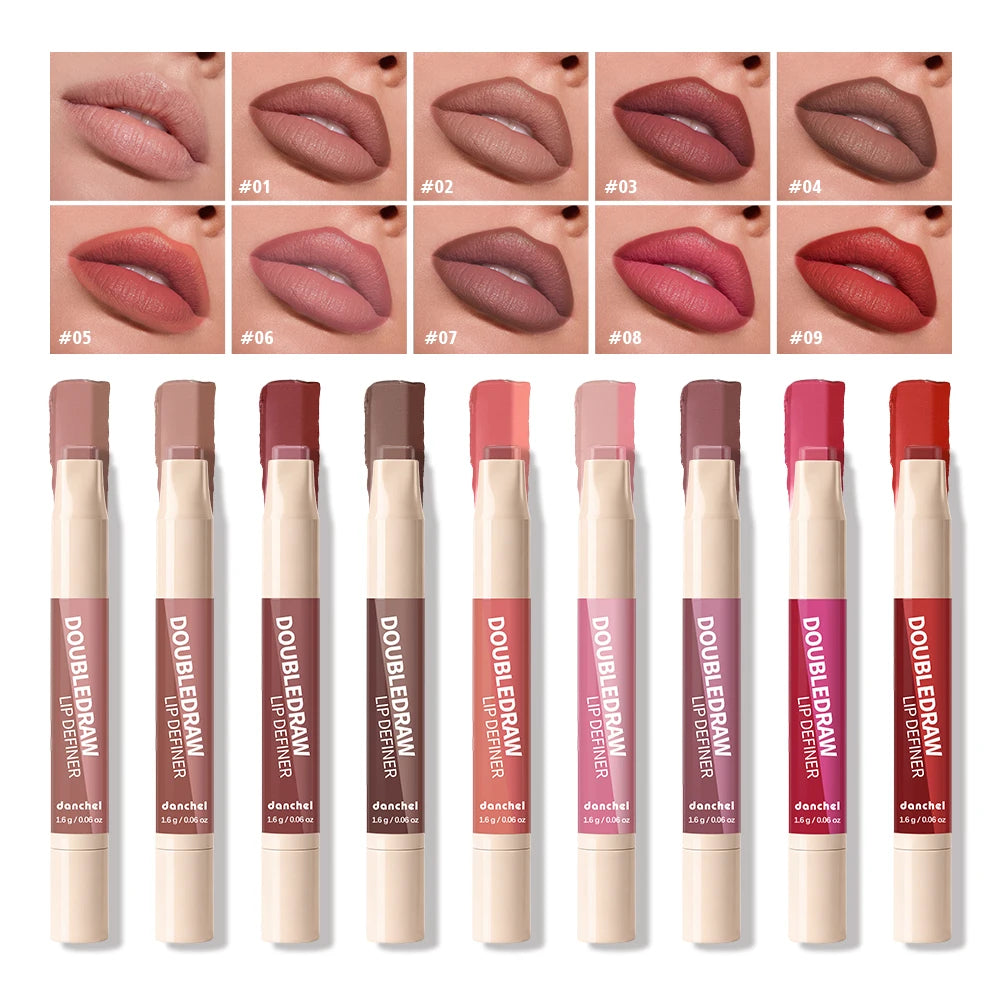 2-in-1 Dual-Ended Lip Liner and Matte Lipstick Pencil