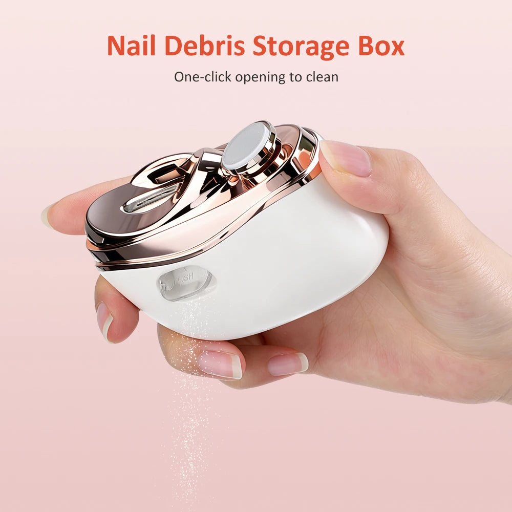 Electric Automatic Nail Clipper with LED Light - 10