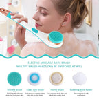 Electric Rechargeable Long Handle Body Scrubbing & Exfoliating Brush