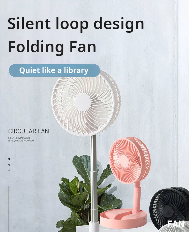 Portable Retractable Folding Fan with Remote Control