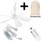 Portable USB Hanging Ceiling Fan for Camping and Dorms