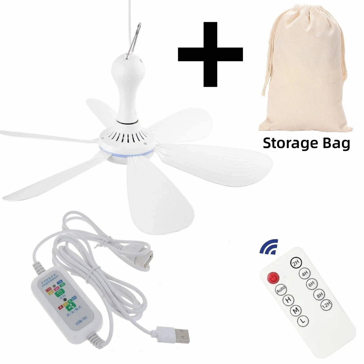 Portable USB Hanging Ceiling Fan for Camping and Dorms
