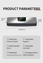 Automatic Food Vacuum Sealer Machine with Touch Display