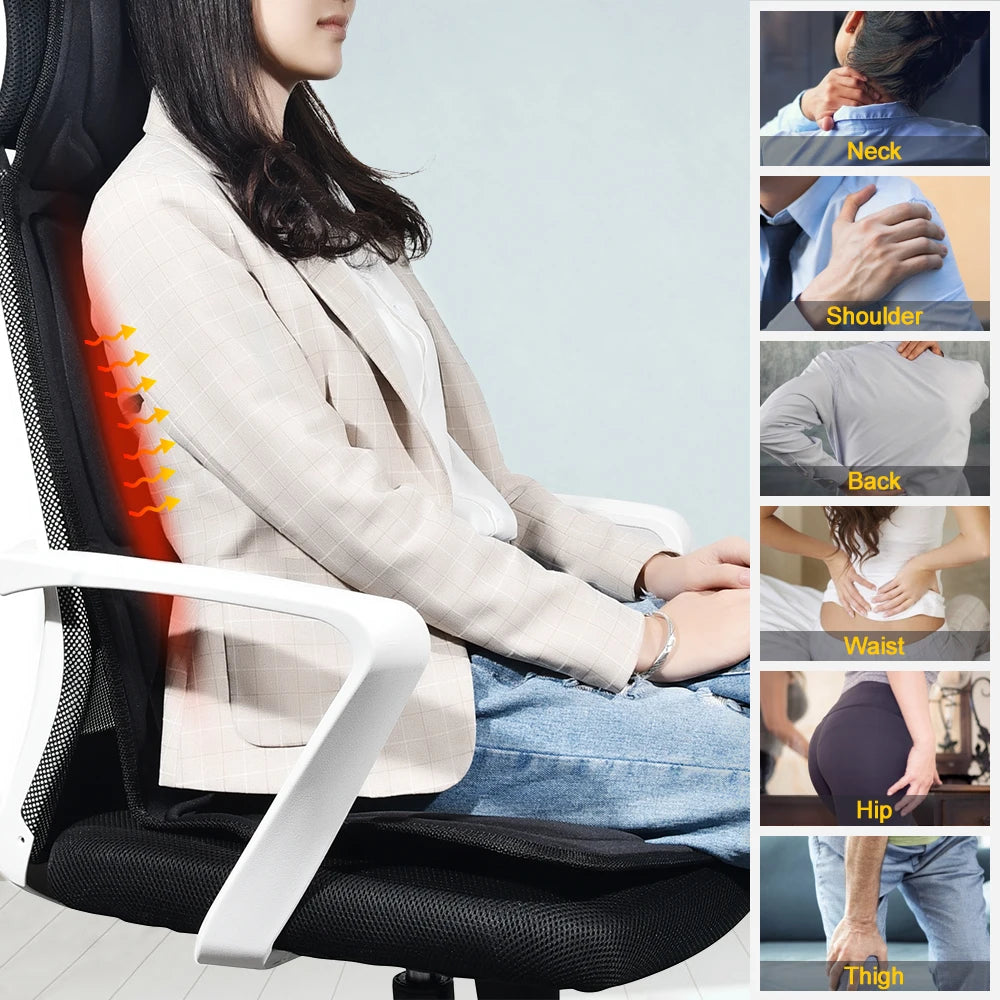 Full-Body Electric Heated Massage Chair Cushion for Home and Car - 20