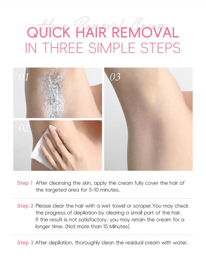 Painless Gentle Hair Removal Cream for Body and Intimate Areas