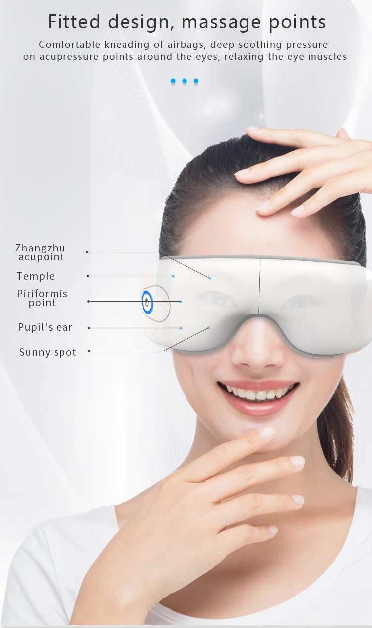 Rechargeable Eye Massager with Air Pressure and Heat - 10