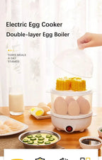 Double Layer Electric Egg Steamer and Food Cooker