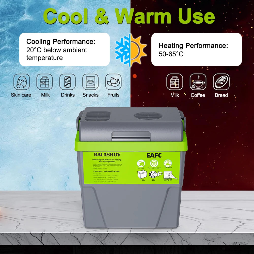 Portable 20L Electric Cooling and Heating Fridge for Travel - 11