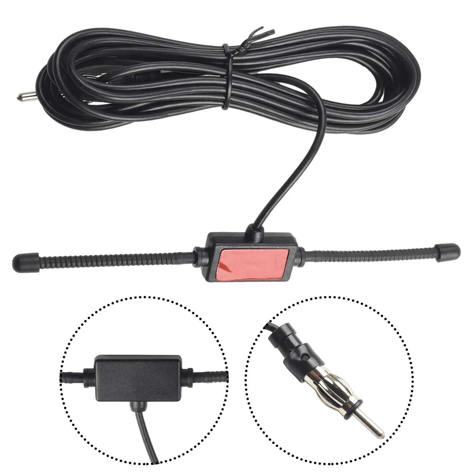 Universal Adhesive Car FM Radio Antenna for Stereo Receivers - 1
