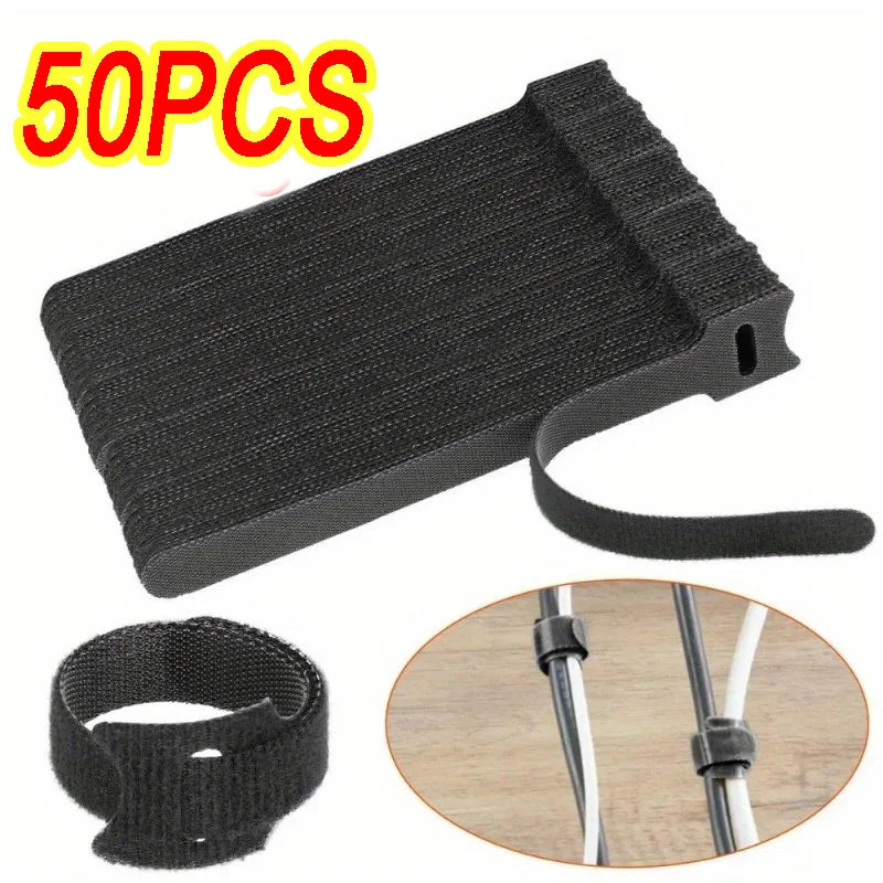50PCS Reusable Cable Management Ties for Home and Office