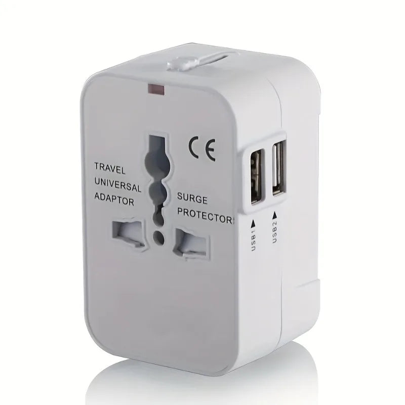 Universal Worldwide Travel Adapter with Dual USB Ports