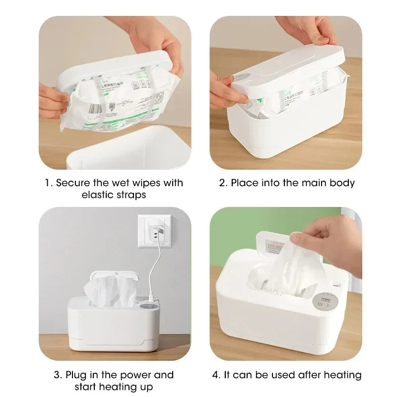 Portable Baby Wipe Warmer with LED Temperature Display