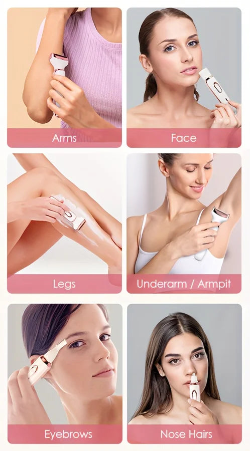 4-in-1 Electric Hair Removal Shaver for Face and Body - 7