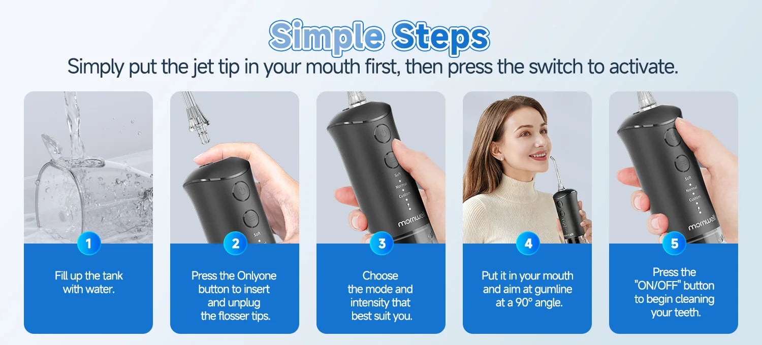 Portable Sonic Toothbrush and Water Flosser Oral Care Set - 10
