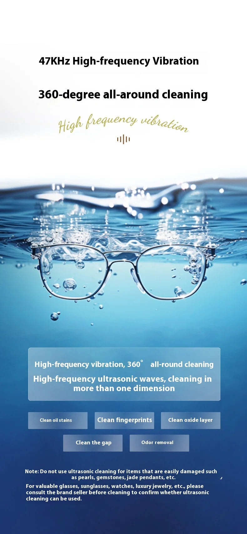 Portable Ultrasonic Jewelry and Glasses Cleaner - 11
