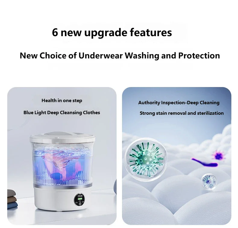 Portable Mini Washing Machine for Underwear and Socks - 9