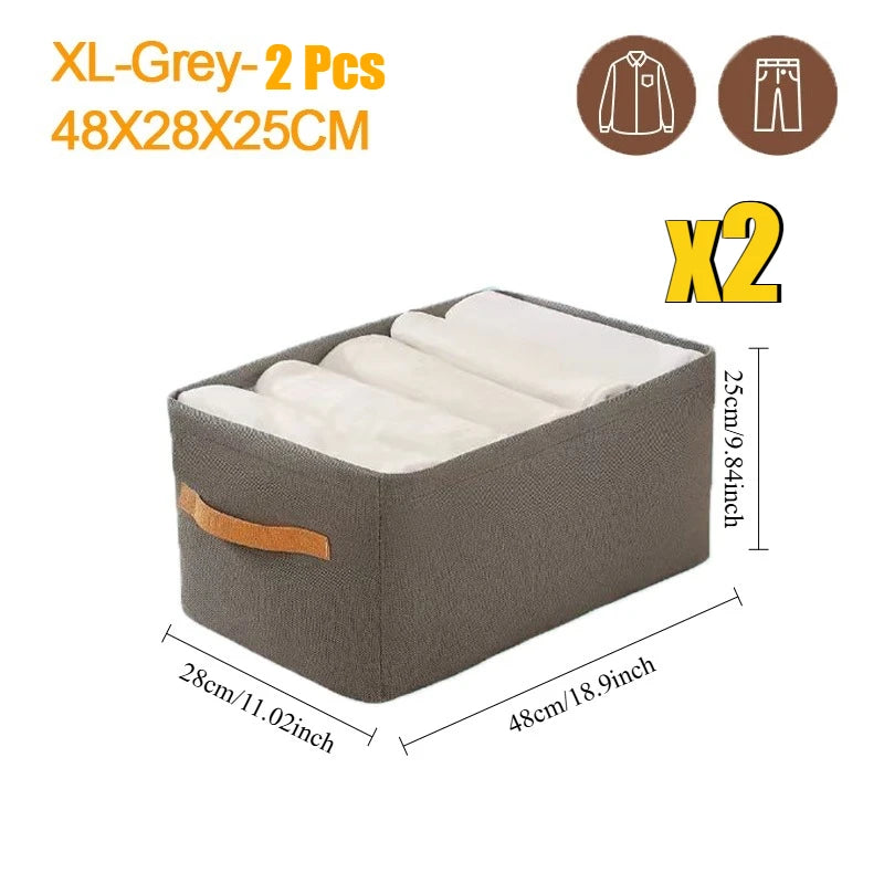 Foldable Fabric Clothing and Closet Organizer Storage Box