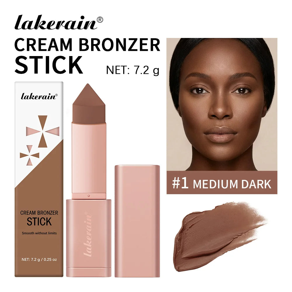 2-in-1 Cream Bronzer and Contour Stick for Sculpted Face Makeup